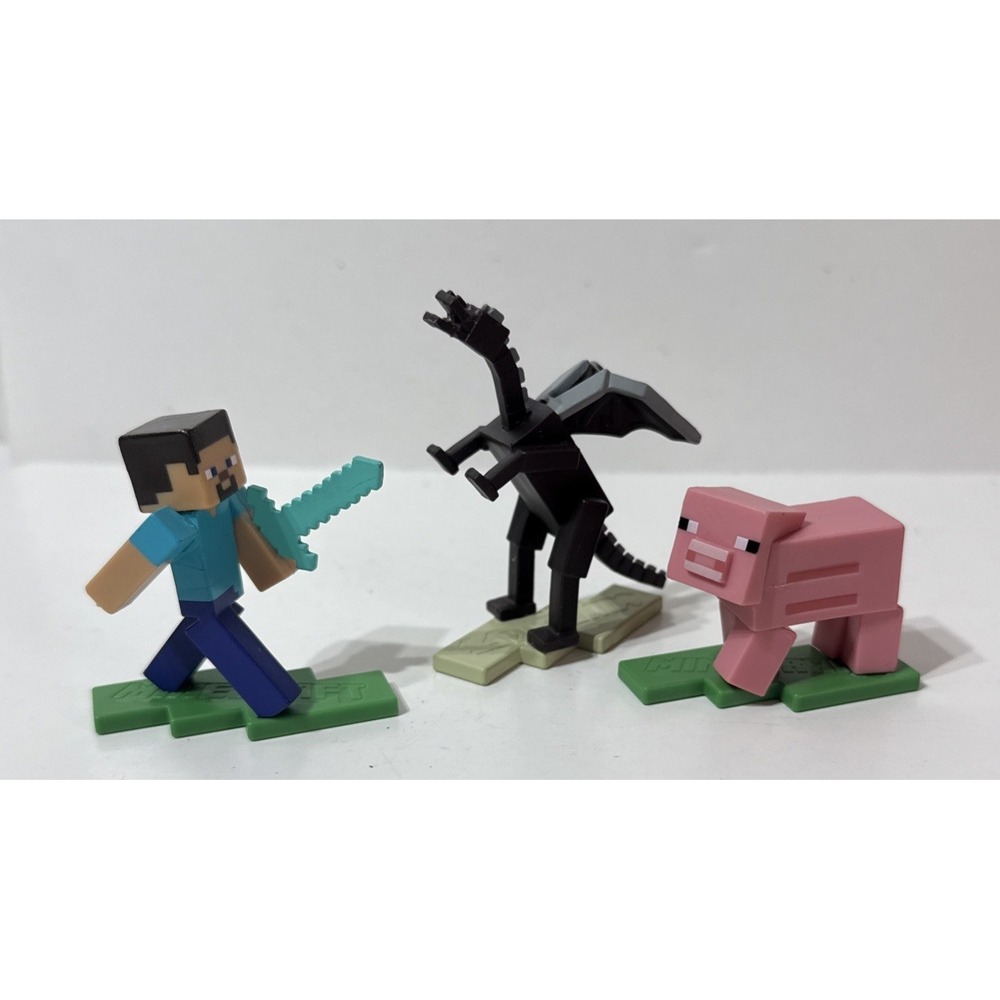 Minecraft Ender‎ Dragon Steve Pig Mini Toy Plastic Figure Toy Cake Topper 2022